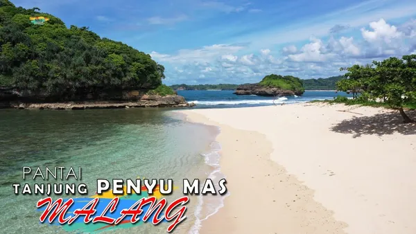 Panorama Pantai Teluk Penyu yang asri sebagai pilihan lokasi gathering dengan suasana tropis yang kental