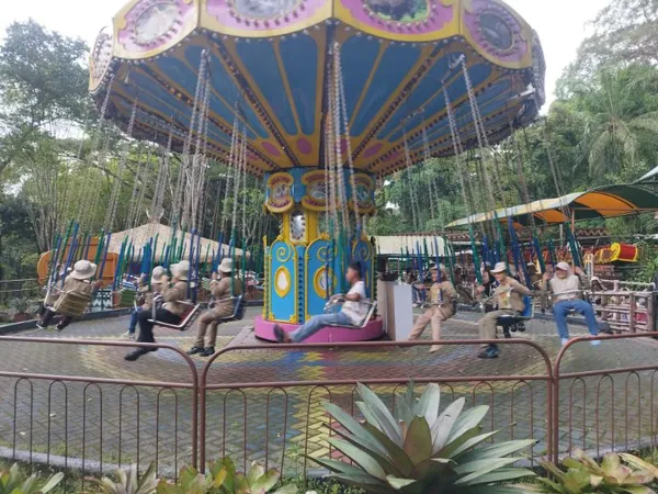 Fasilitas makan siang rombongan yang terorganisir di area istirahat Taman Safari